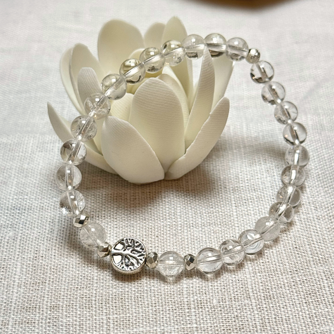 Bracelet "Essence de Vie" en Quartz Clair (Cristal de Roche) - Bijou de Bien-être et Harmonie