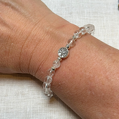 Bracelet "Essence de Vie" en Quartz Clair (Cristal de Roche) - Bijou de Bien-être et Harmonie