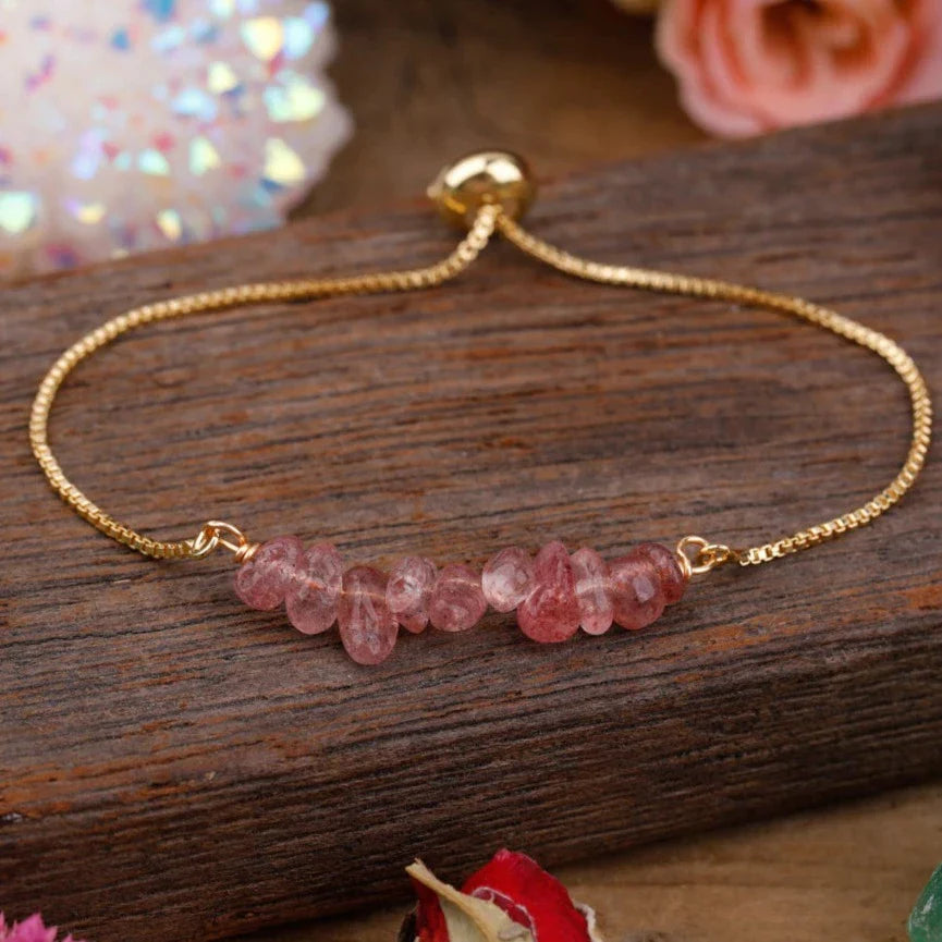 Bracelet Fin en Pierres Irrégulières Naturelles - Bijou de Bien-être et Amour