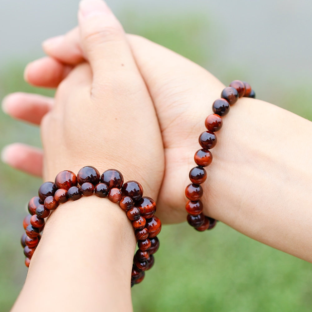 Bracelet "Bouclier Terrestre" en Œil de Taureau - Bijou de Bien-être et Harmonie