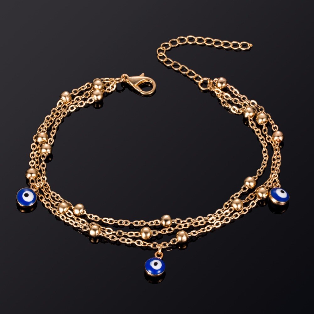 Bracelet de Cheville Oeil Bleu - Bijou de Bien-être et Harmonie