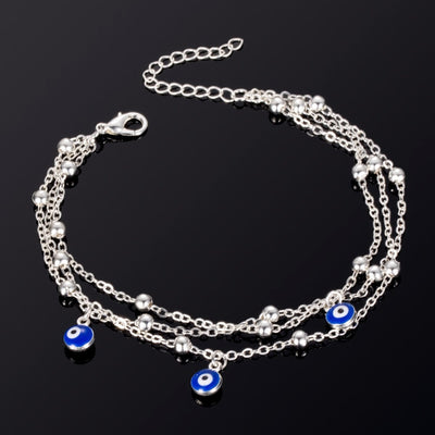 Bracelet de Cheville Oeil Bleu - Bijou de Bien-être et Harmonie