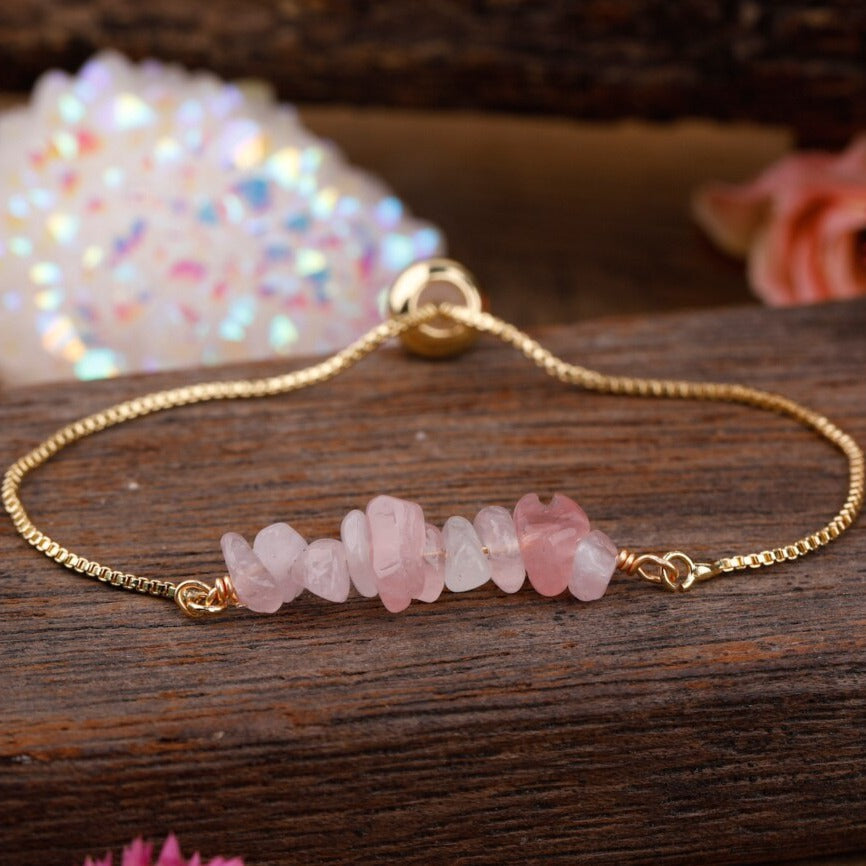 Bracelet Fin en Pierres Irrégulières Naturelles - Bijou de Bien-être et Amour