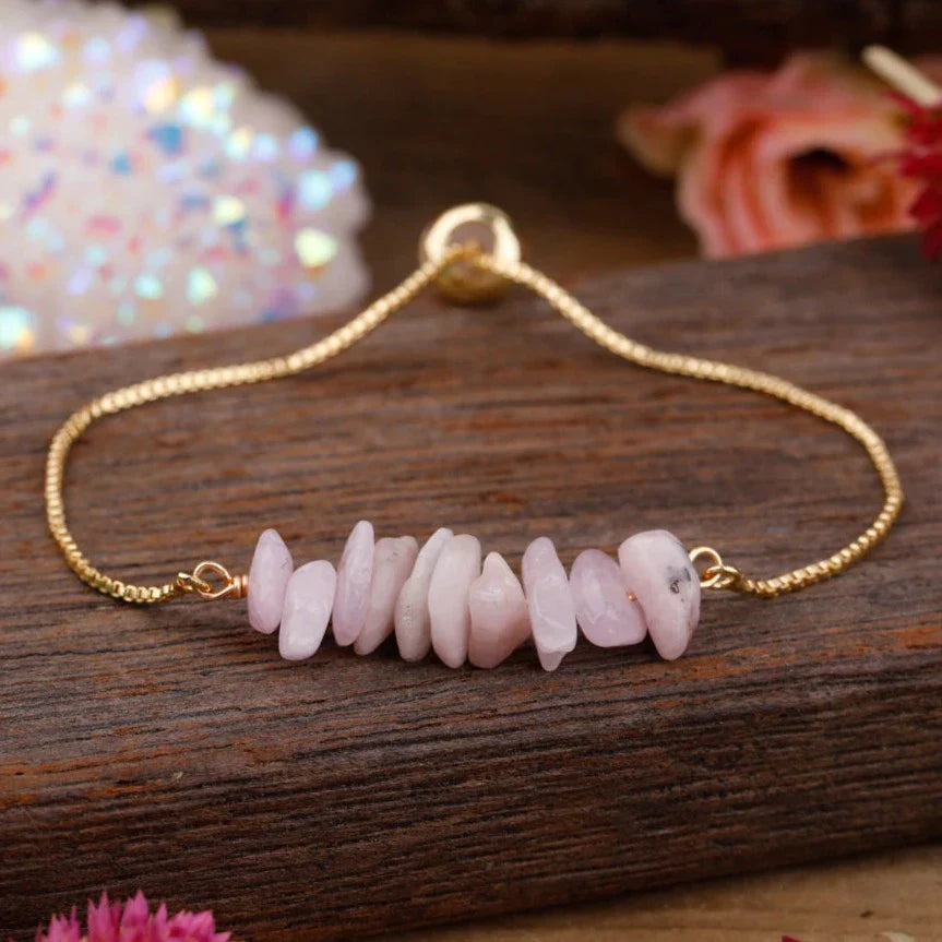 Bracelet Fin en Pierres Irrégulières Naturelles - Bijou de Bien-être et Amour