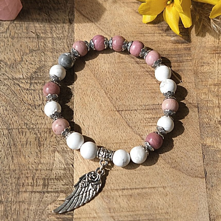 Bracelet "Aile d'Ange" en Pierres Naturelles - Bijou de Bien-être et Harmonie