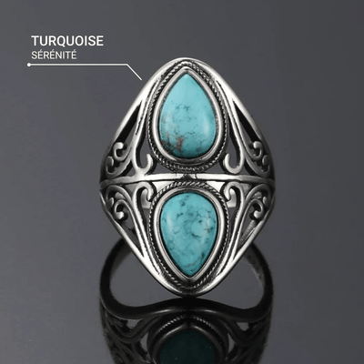 Bague  "Echo Protecteur" en Turquoise & Argent - Bijou de Bien-être et Harmonie.