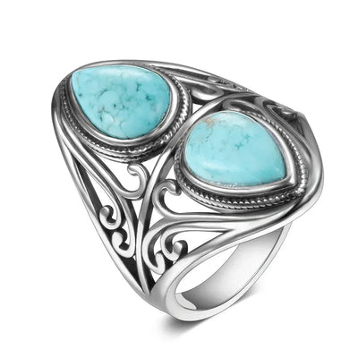 Bague  "Echo Protecteur" en Turquoise & Argent - Bijou de Bien-être et Harmonie.