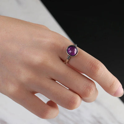 Bague "Aura de Paix" en Améthyste - Bijou de Bien-être et Harmonie.