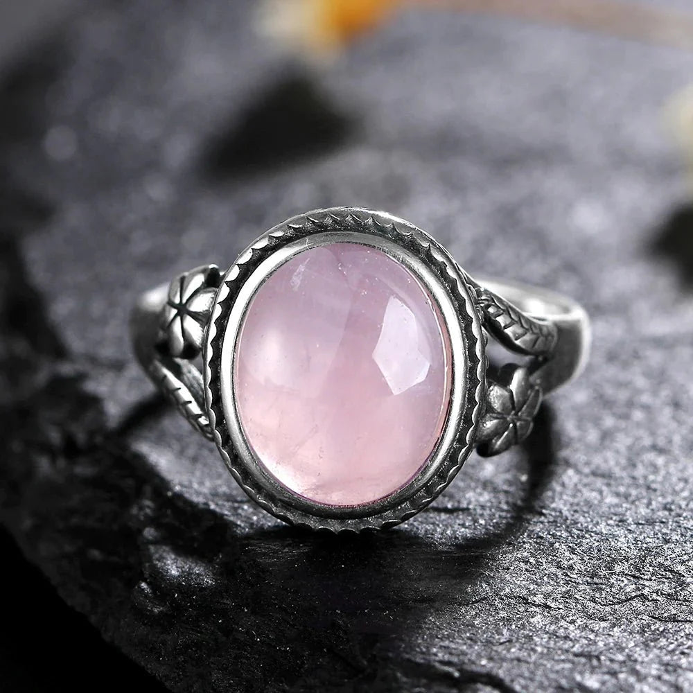 Bague "Douceur d'Amour" en Quartz Rose - Bijou de Bien-être et Harmonie.