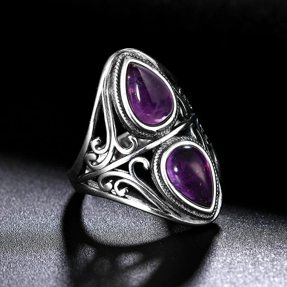 Bague "Esprit Intuitif" en Améthyste & Argent - Bijou de Bien-être et Harmonie.