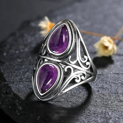 Bague "Esprit Intuitif" en Améthyste & Argent - Bijou de Bien-être et Harmonie.