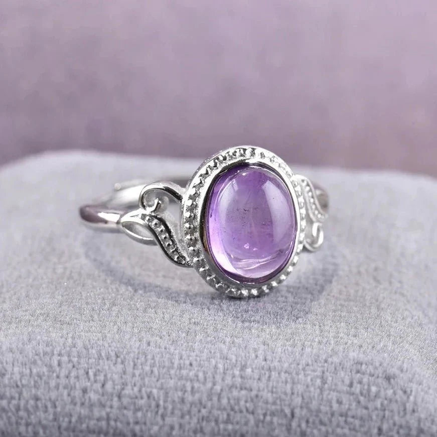 Bague "Harmonie Purificatrice" en Améthyste - Bijou de Bien-être et Harmonie.