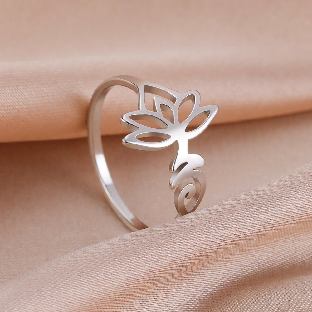 Bague Symbole Lotus Unalome - Bijou de Bien-être et Harmonie