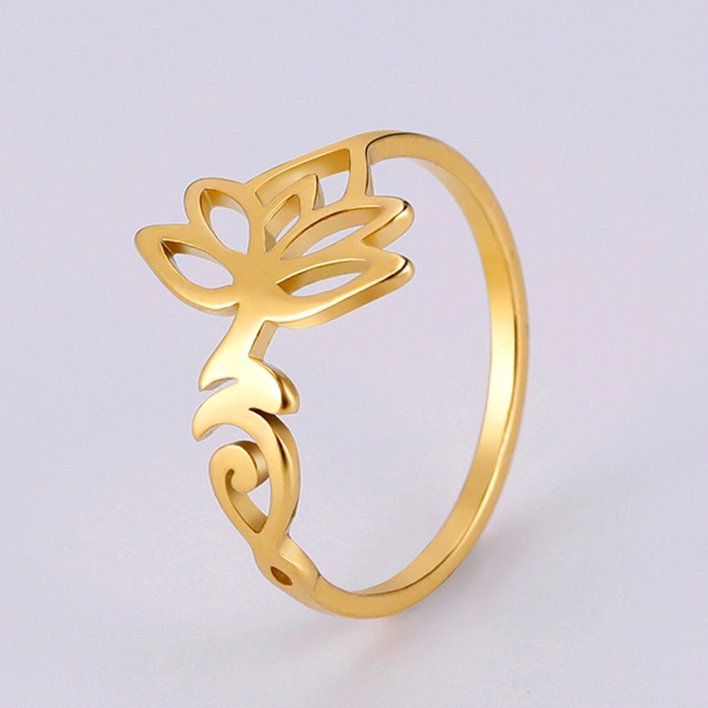 Bague Symbole Lotus Unalome - Bijou de Bien-être et Harmonie