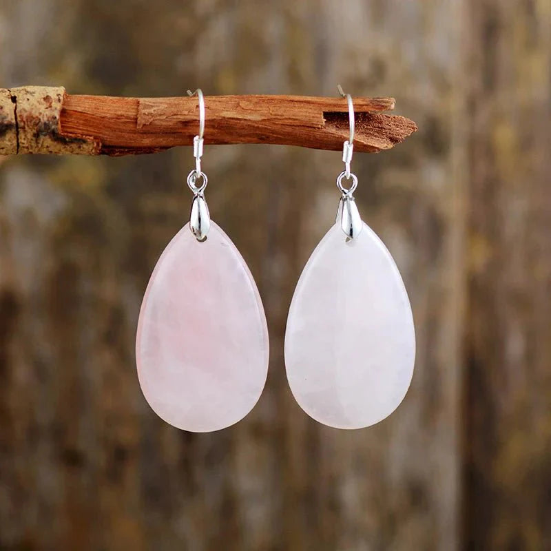 Boucles d'Oreilles en Quartz Rose - Bijou de Bien-être et Harmonie