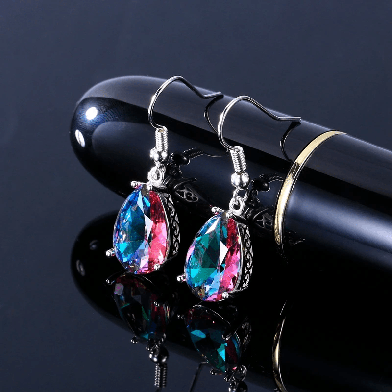 Boucles d'Oreilles en Topaze Mystique Arc-en-Ciel - Bijou de Bien-être et Harmonie