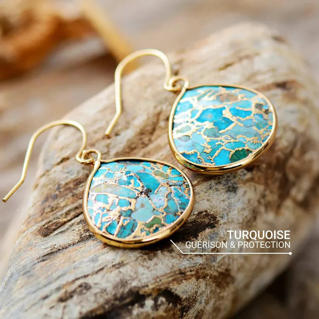 Boucles d'Oreilles en Turquoise - Bijou de Bien-être et Harmonie