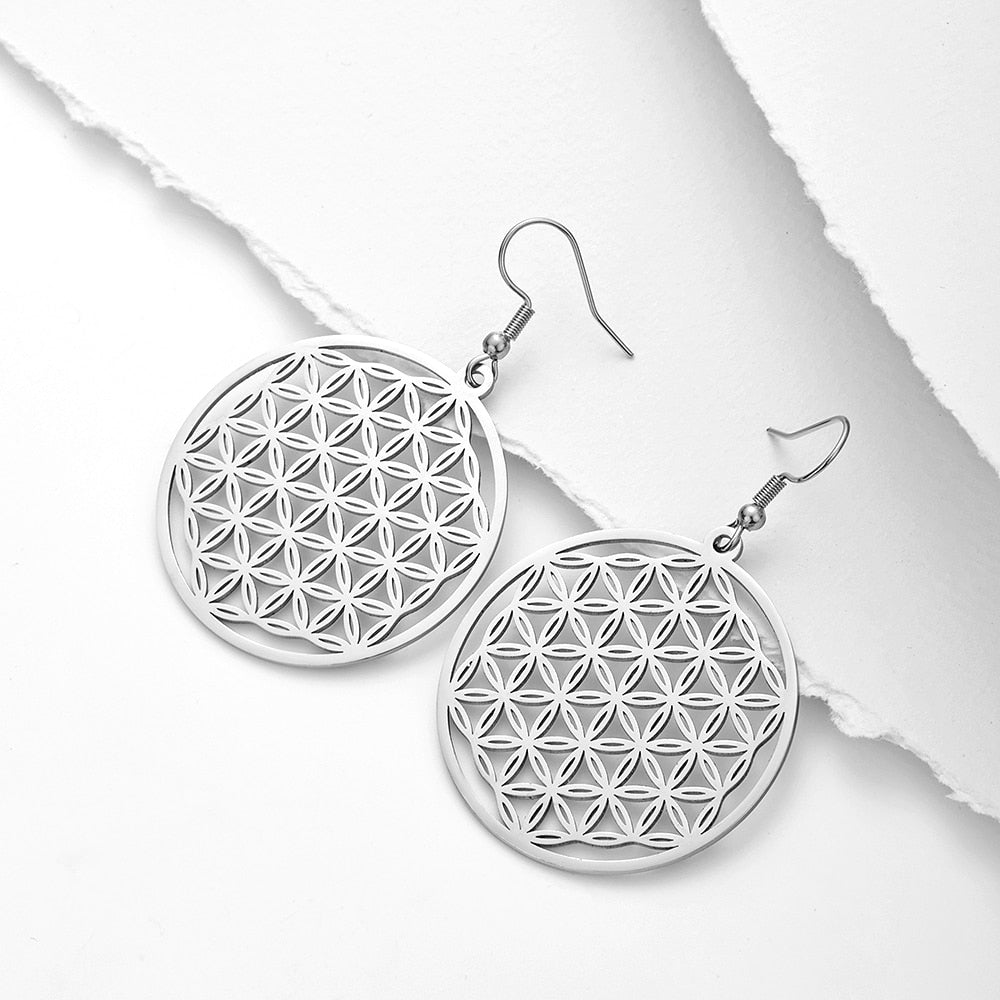 Boucles d'Oreilles Fleur de Vie - Bijou de Bien-être et Harmonie