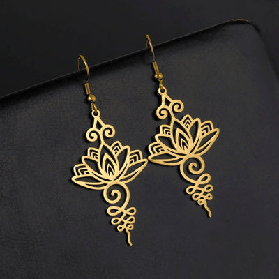 Boucles d'Oreilles "Lotus Unalome" - Bijou de Bien-être et Harmonie