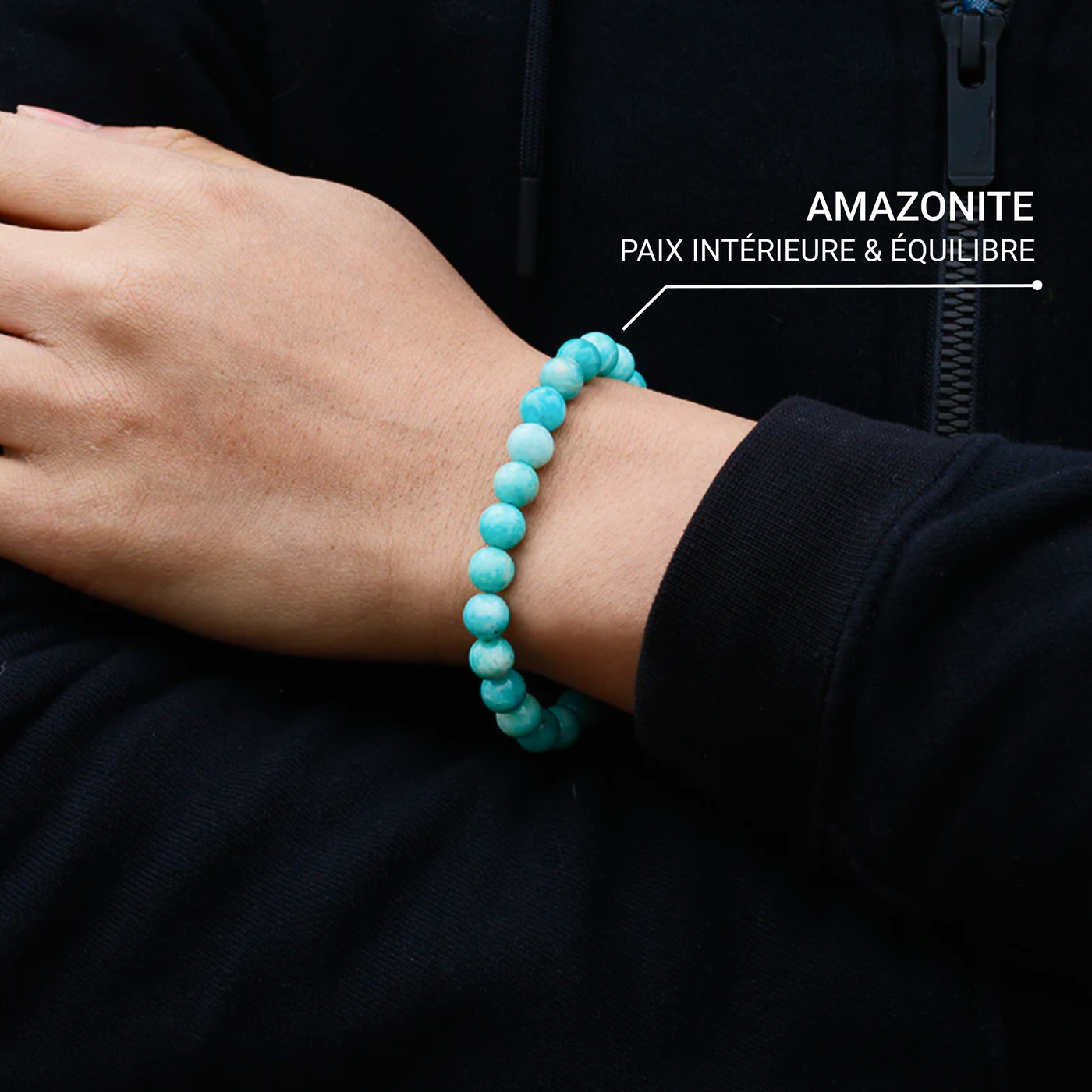 Bracelet "Océan Paisible" en Amazonite Haute Qualité - Bijou de Bien-être et Harmonie