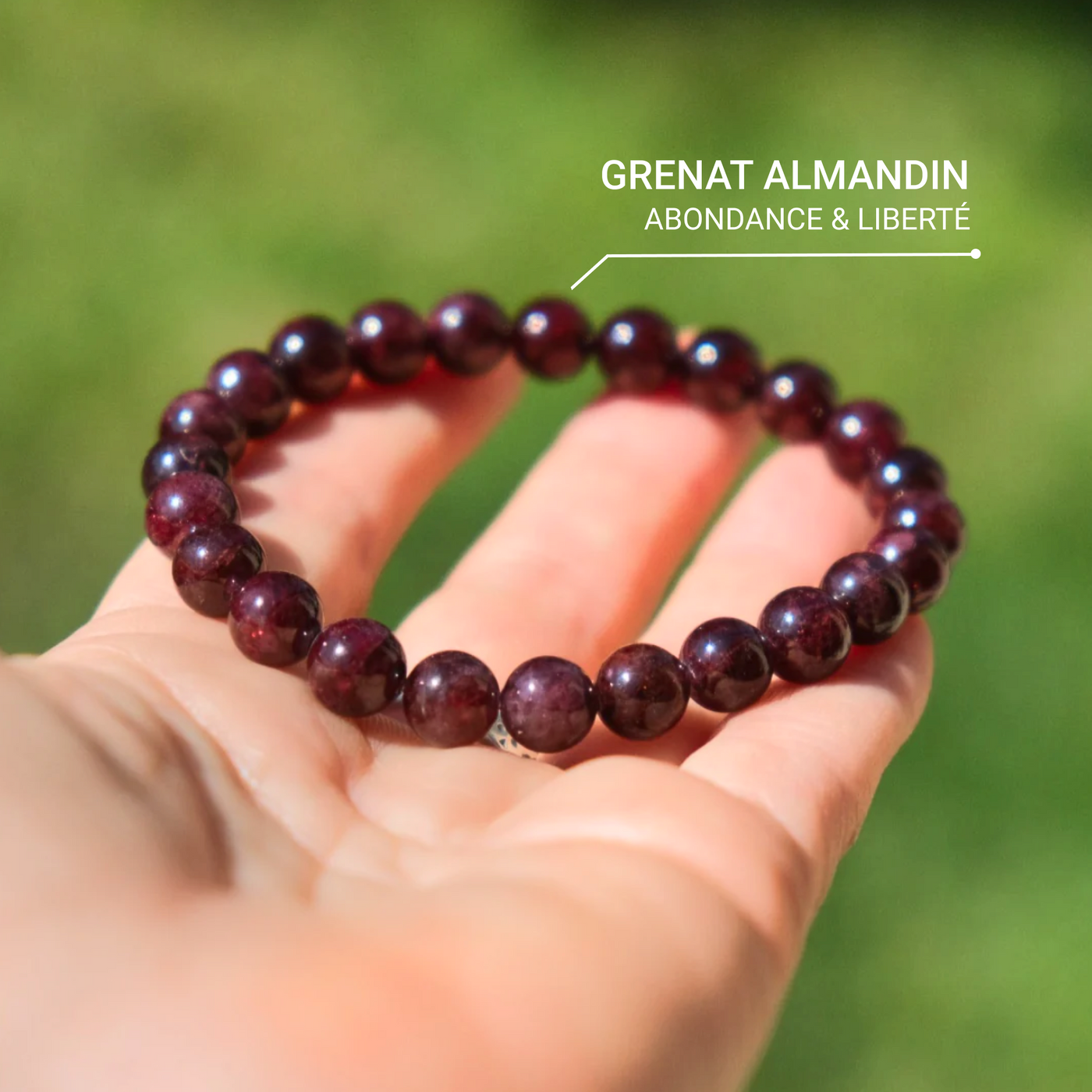 Bracelet "Force de Vie" en Grenat Almandin - Bijou de Bien-être et Harmonie