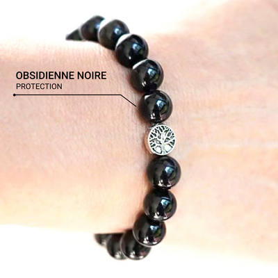 Bracelet "Ancrage Protecteur" en Obsidienne Noire - Bijou de Bien-être et Harmonie