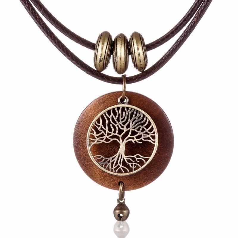 Collier "Arbre de Vie Sacré" en Bois Naturel - Bijou de Bien-être et Harmonie