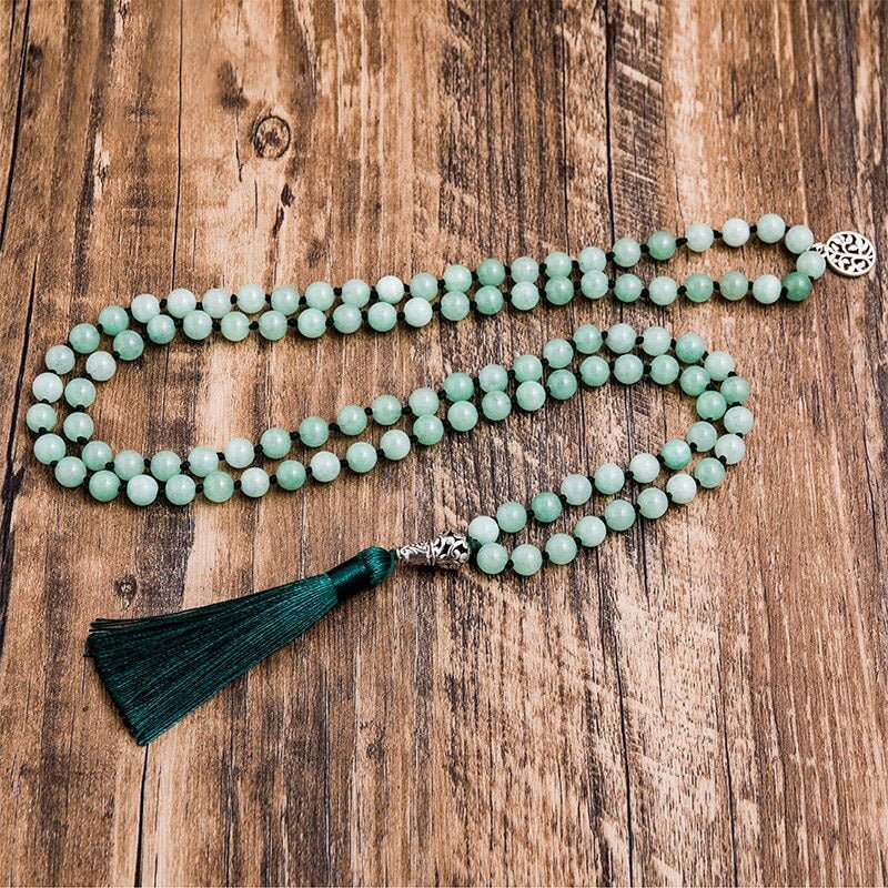 Collier Mala Premium "Paix Intérieure" en Jade de Birmanie - Bijou de Bien-être et Harmonie