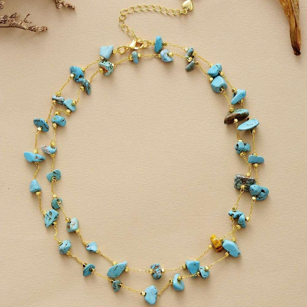 Collier Pépite en Turquoise - Bijou de Bien-être et Harmonie