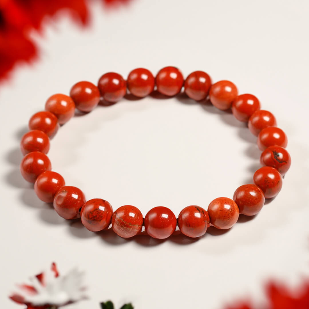 Bracelet "Énergie Vitale" en Jaspe Rouge - Bijou de Bien-être et Harmonie