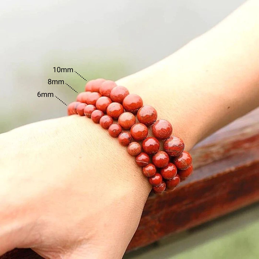 Bracelet "Énergie Vitale" en Jaspe Rouge - Bijou de Bien-être et Harmonie