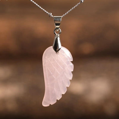 Pendentif "Aile d'Ange" en Pierre Naturelle - Bijou de Bien-être et Amour