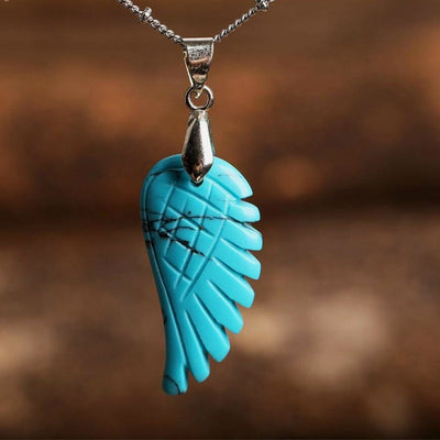 Pendentif "Aile d'Ange" en Pierre Naturelle - Bijou de Bien-être et Amour