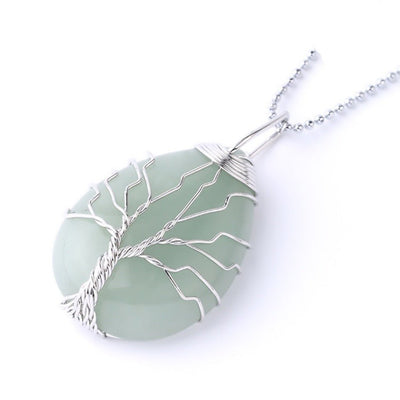 Pendentif Arbre de Guérison en Pierre Naturelle - Bijou de Bien-être et Harmonie