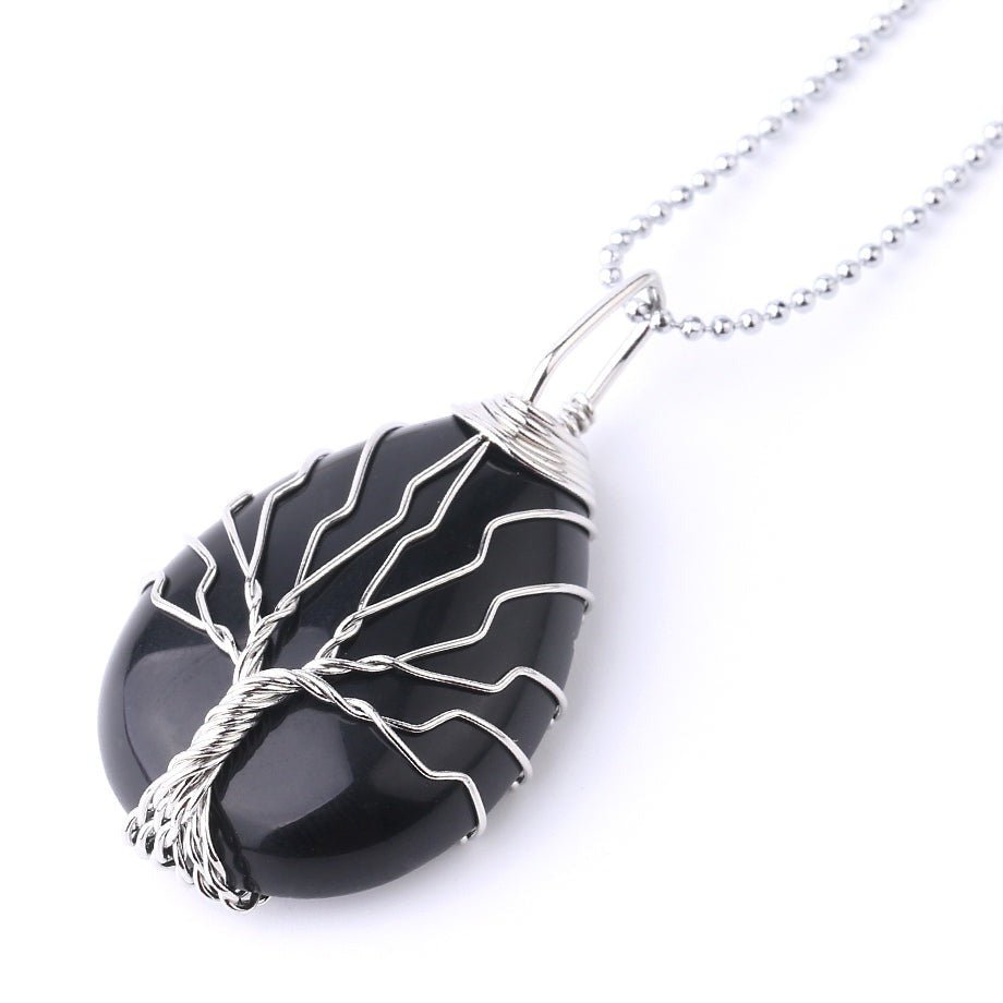 Pendentif Arbre de Guérison en Pierre Naturelle - Bijou de Bien-être et Harmonie