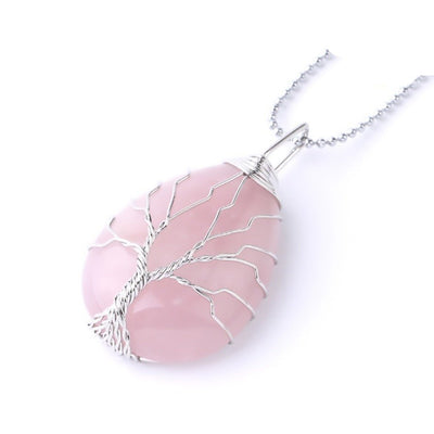 Pendentif Arbre de Guérison en Pierre Naturelle - Bijou de Bien-être et Harmonie