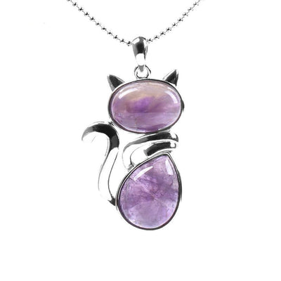 Pendentif Chat en Pierre Naturelle - Bijou de Bien-être et Harmonie