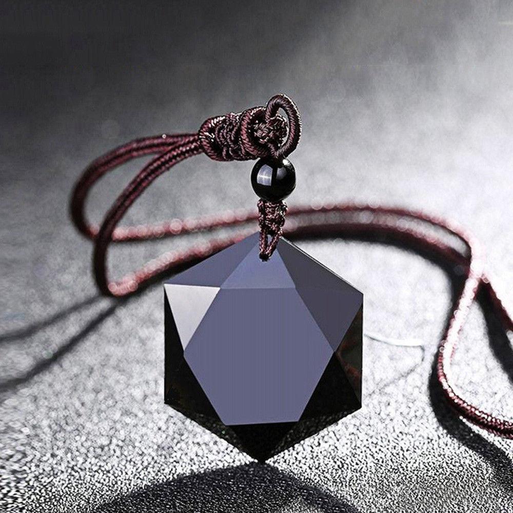 Pendentif "Étoile" en Obsidienne Noire - Bijou de Bien-être et Harmonie