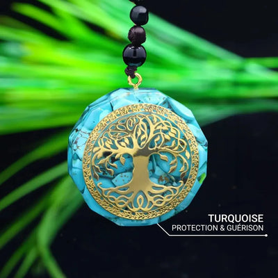 Pendentif Orgonite "Anahata" en Turquoise - Bijou de Bien-être et Harmonie