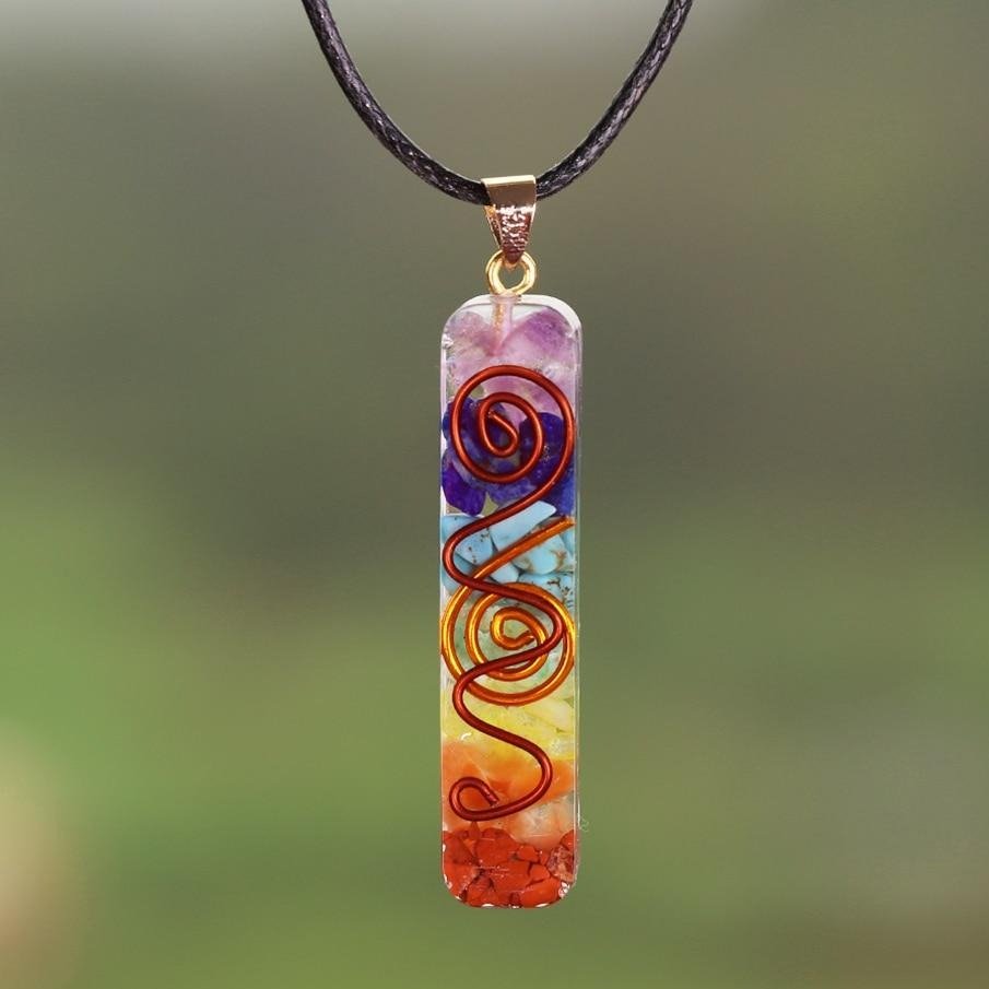 Pendentif Orgonite "Harmonie des 7 Chakras" - Bijou de Bien-être et Harmonie