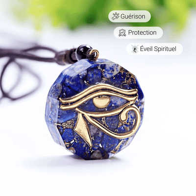 Pendentif Orgonite Oeil d'Horus en Pierres Naturelles - Bijou de Bien-être et Harmonie