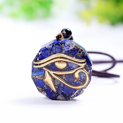 Pendentif Orgonite Oeil d'Horus en Pierres Naturelles - Bijou de Bien-être et Harmonie