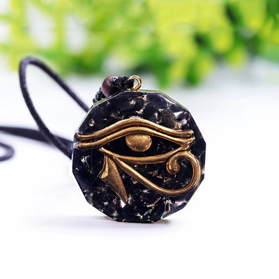 Pendentif Orgonite Oeil d'Horus en Pierres Naturelles - Bijou de Bien-être et Harmonie