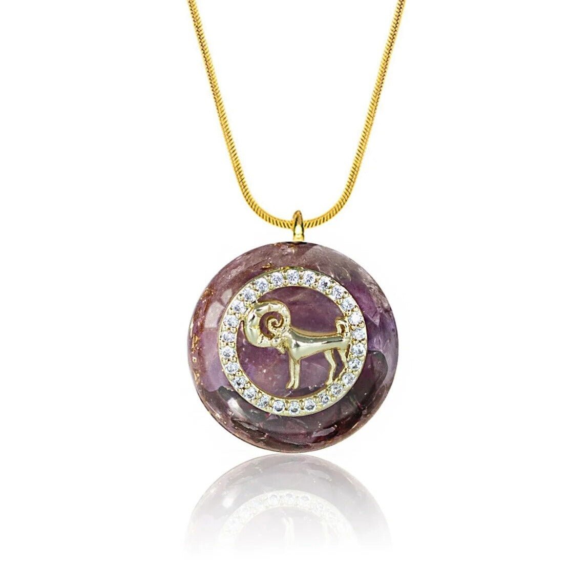 Pendentif Orgonite "Signe Astrologique" en Pierre Naturelle - Bijou de Bien-être et Harmonie