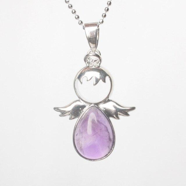 Pendentif Petit Ange et sa Pierre Naturelle - Bijou de Bien-être et Harmonie