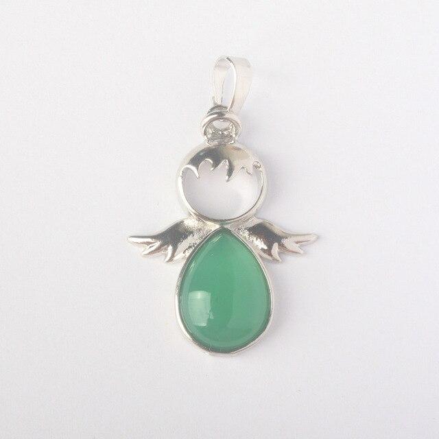 Pendentif Petit Ange et sa Pierre Naturelle - Bijou de Bien-être et Harmonie