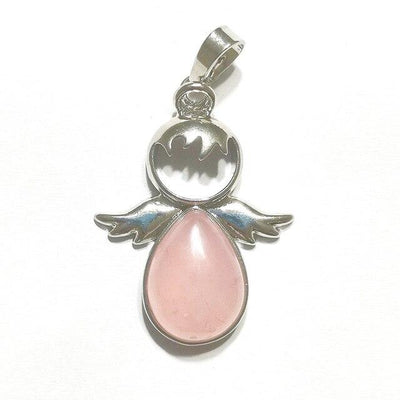 Pendentif Petit Ange et sa Pierre Naturelle - Bijou de Bien-être et Harmonie