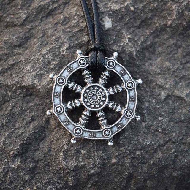 Pendentif "Roue du Dharma" - Bijou de Bien-être et Harmonie