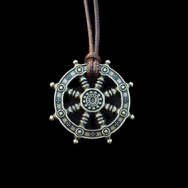 Pendentif "Roue du Dharma" - Bijou de Bien-être et Harmonie