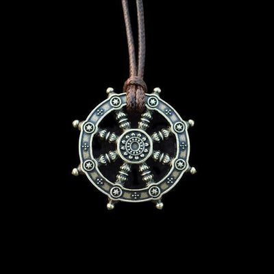 Pendentif "Roue du Dharma" - Bijou de Bien-être et Harmonie